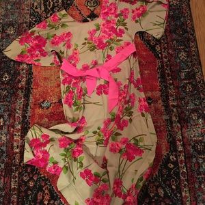Vintage floral maxi 60s boho dress